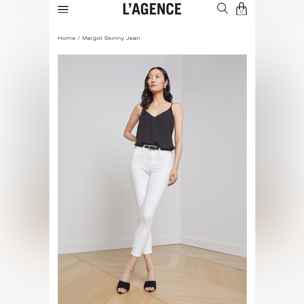 Nwt L'agence High Rise Margot Jeans White